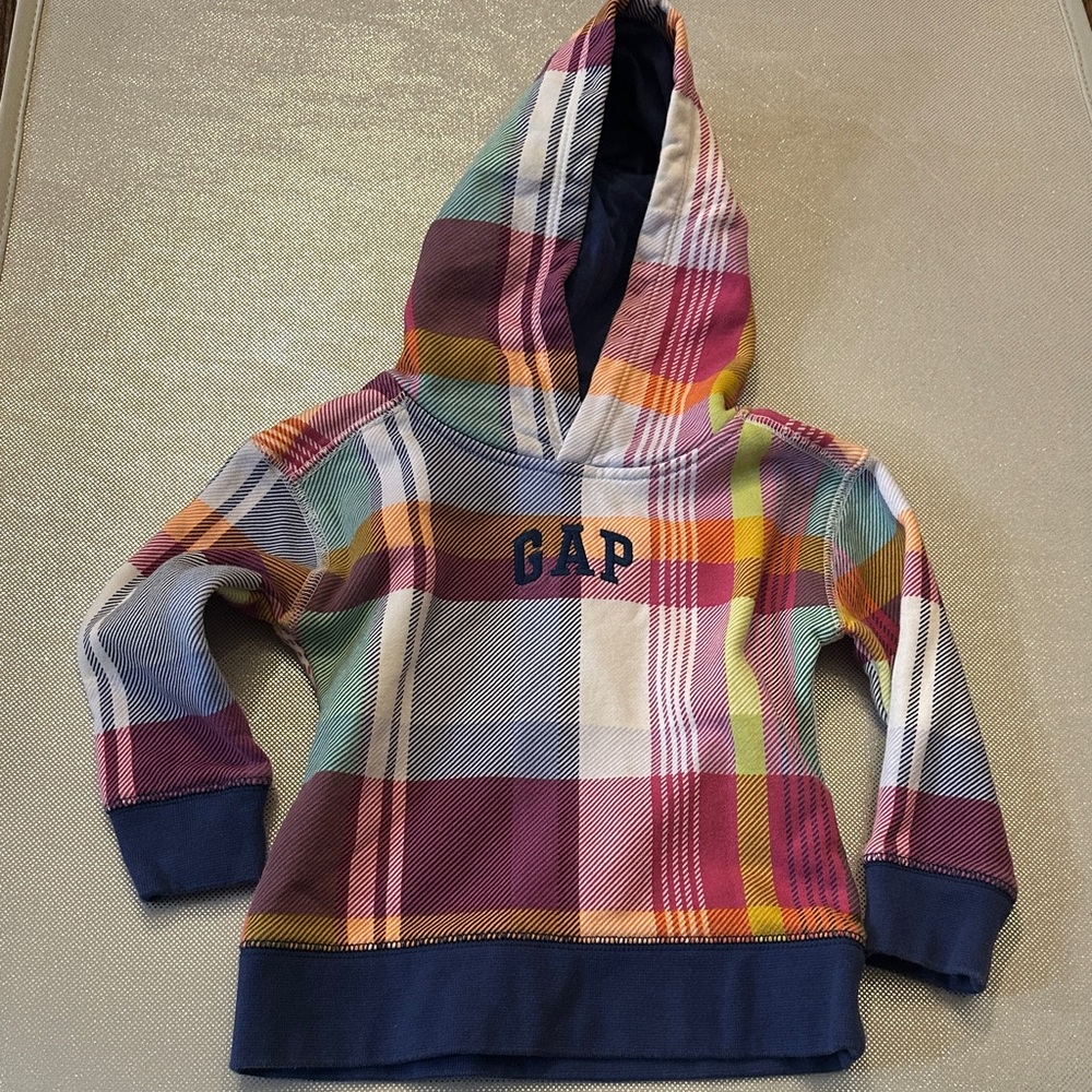 GAP Colorful Plaid Kids Hoodie